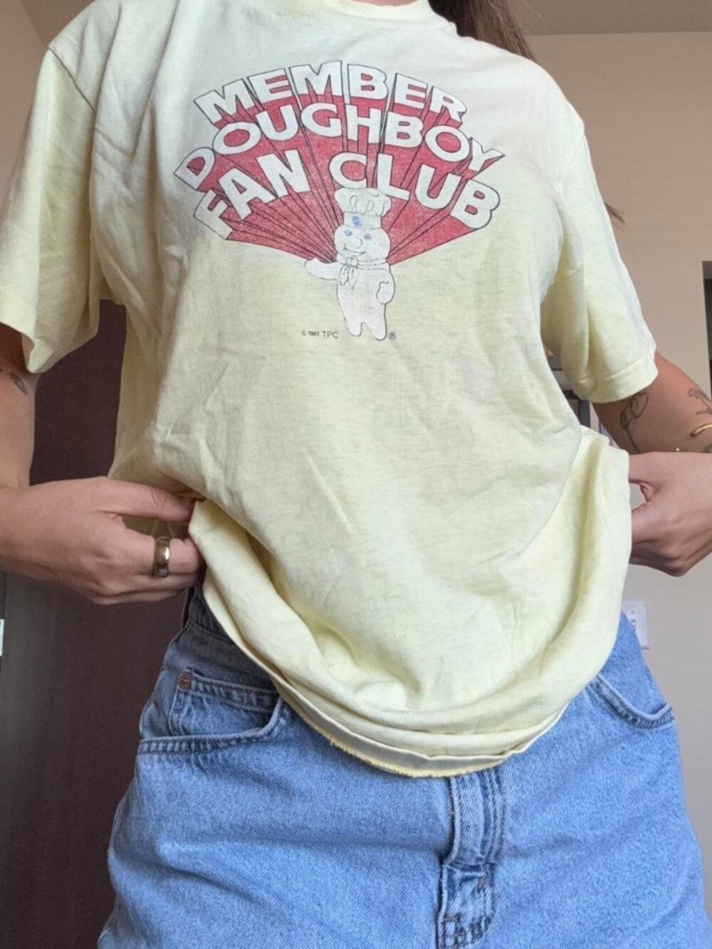 Yellow Vintage 80's Doughboy Fan Club single stitch T-shirt